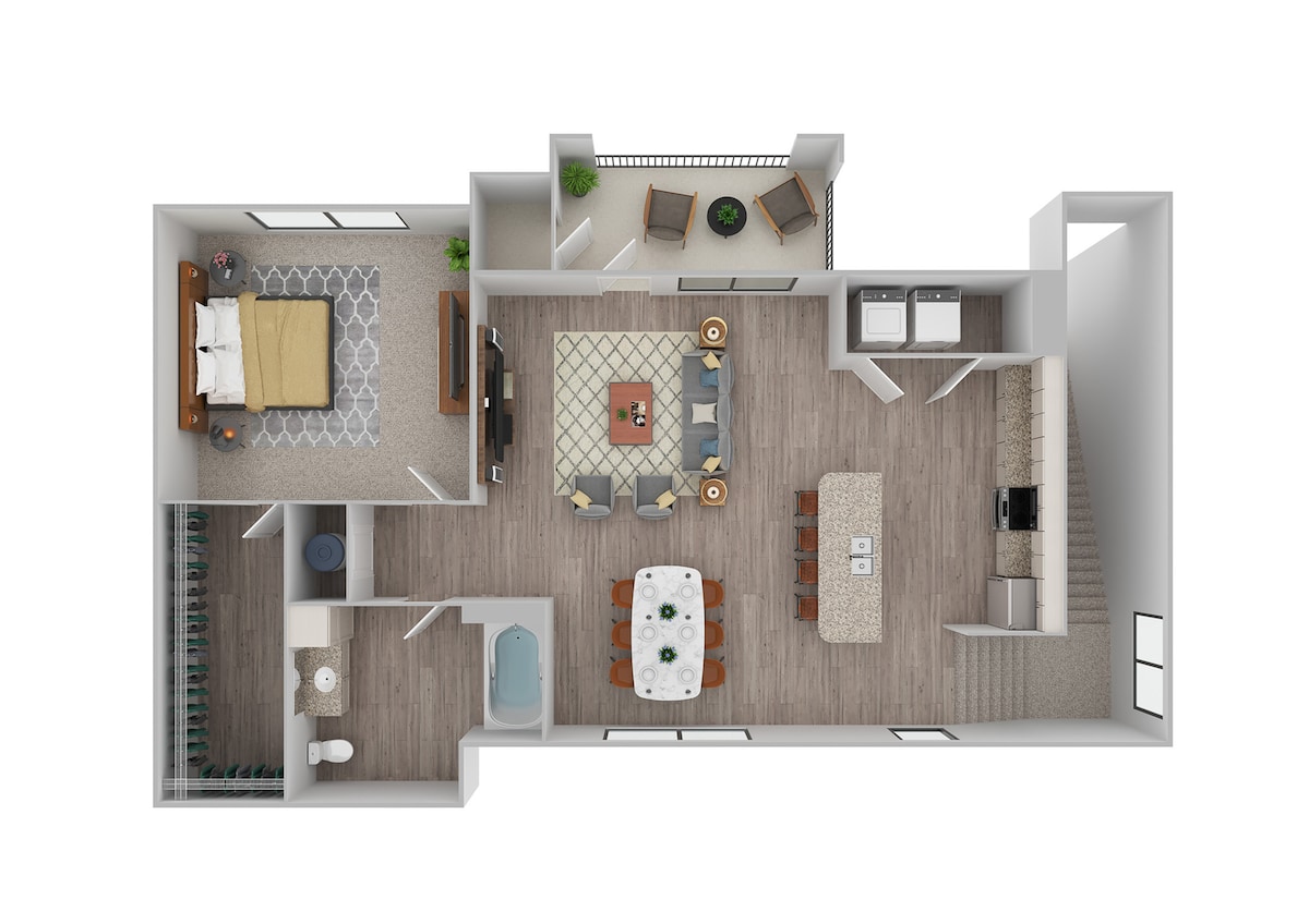 Floorplan diagram for L1 w/ Garage | Renovated, showing 1 bedroom