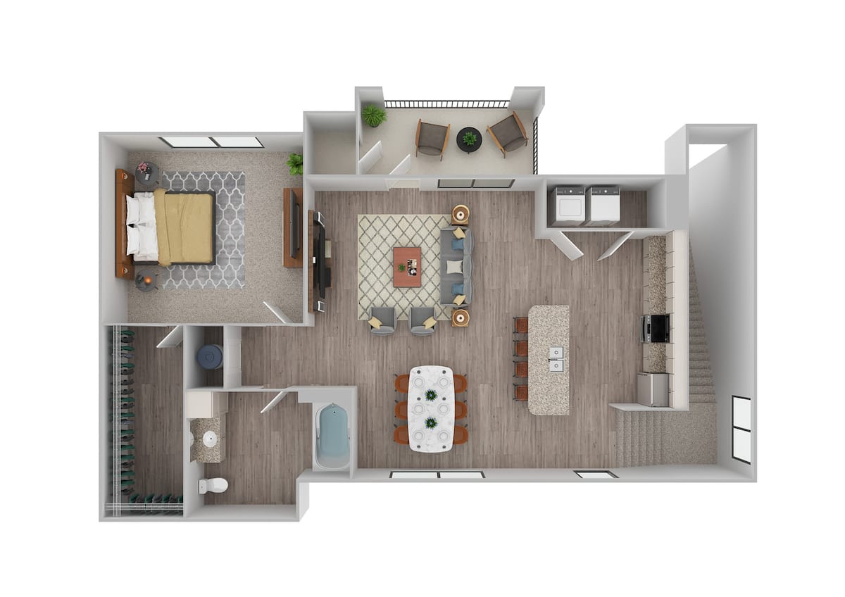 Floorplan diagram for L1 w/ Garage | Renovated, showing 1 bedroom
