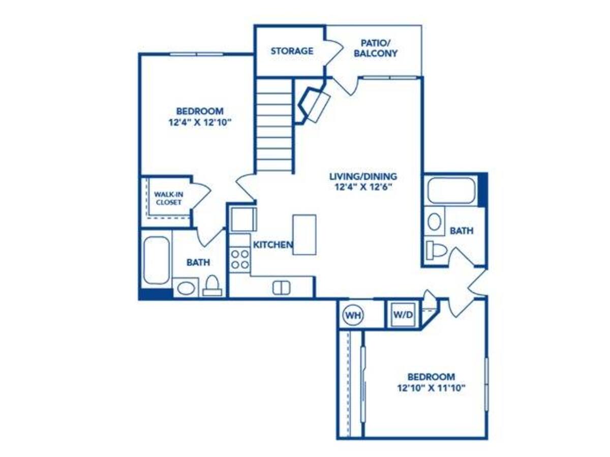 Floorplan diagram for Sawtooth 1, showing 2 bedroom