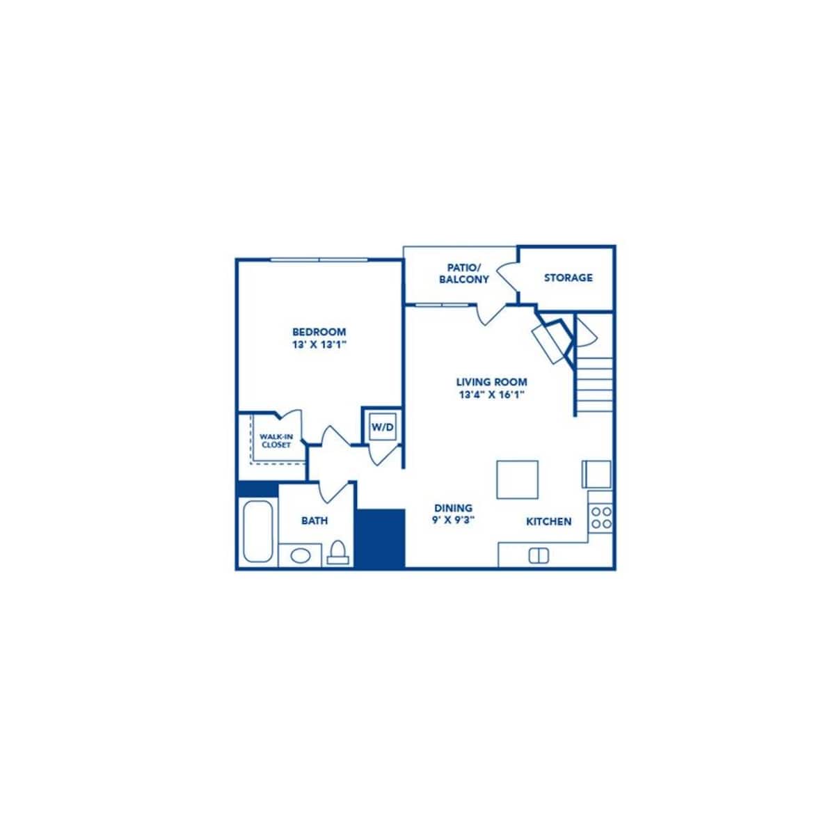 Floorplan diagram for Sopris 1, showing 1 bedroom
