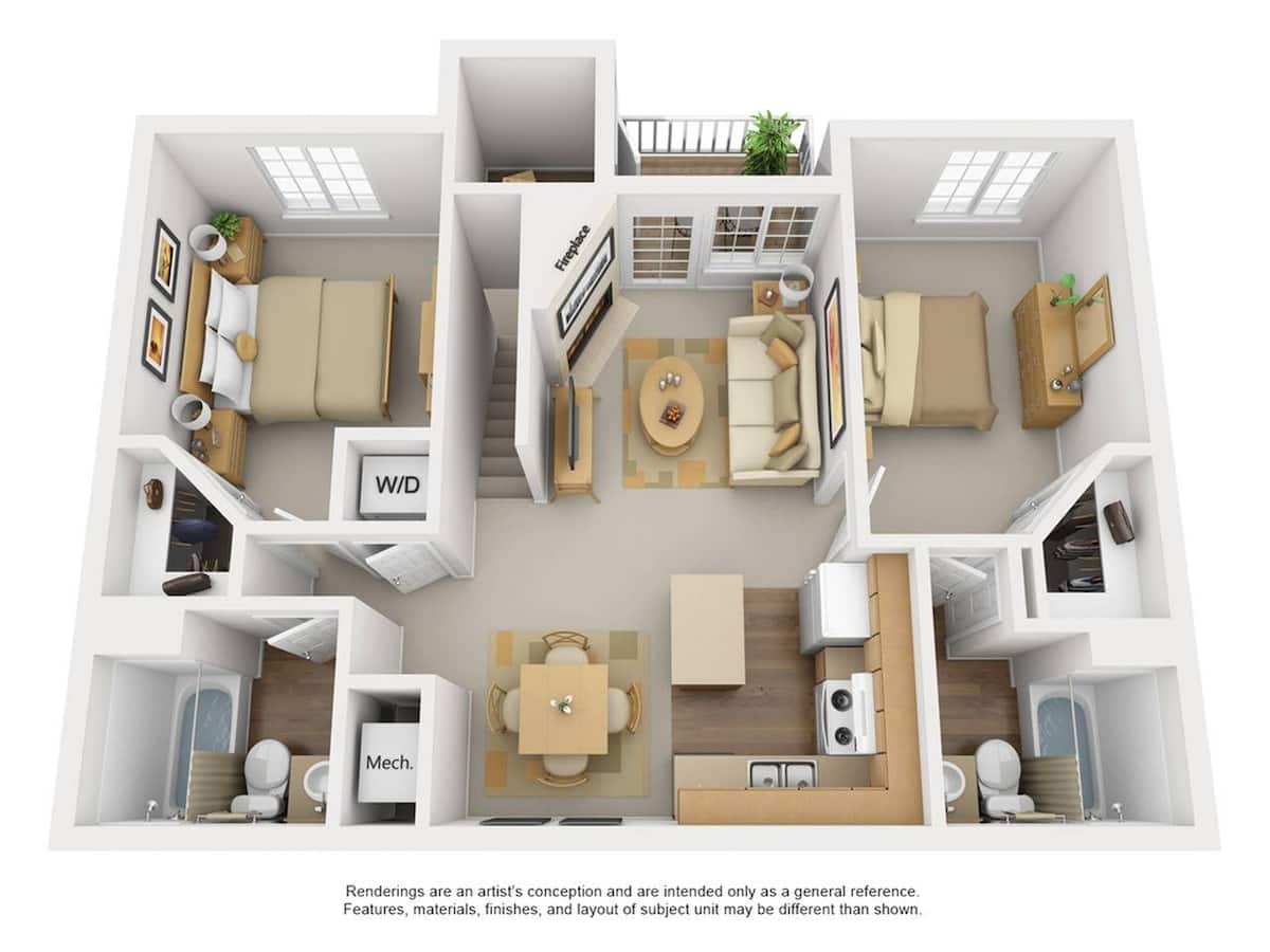 Floorplan diagram for Maroon Bells 1, showing 2 bedroom