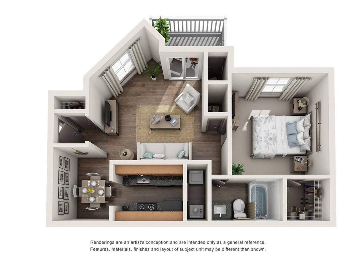 Floorplan diagram for A1, showing 1 bedroom