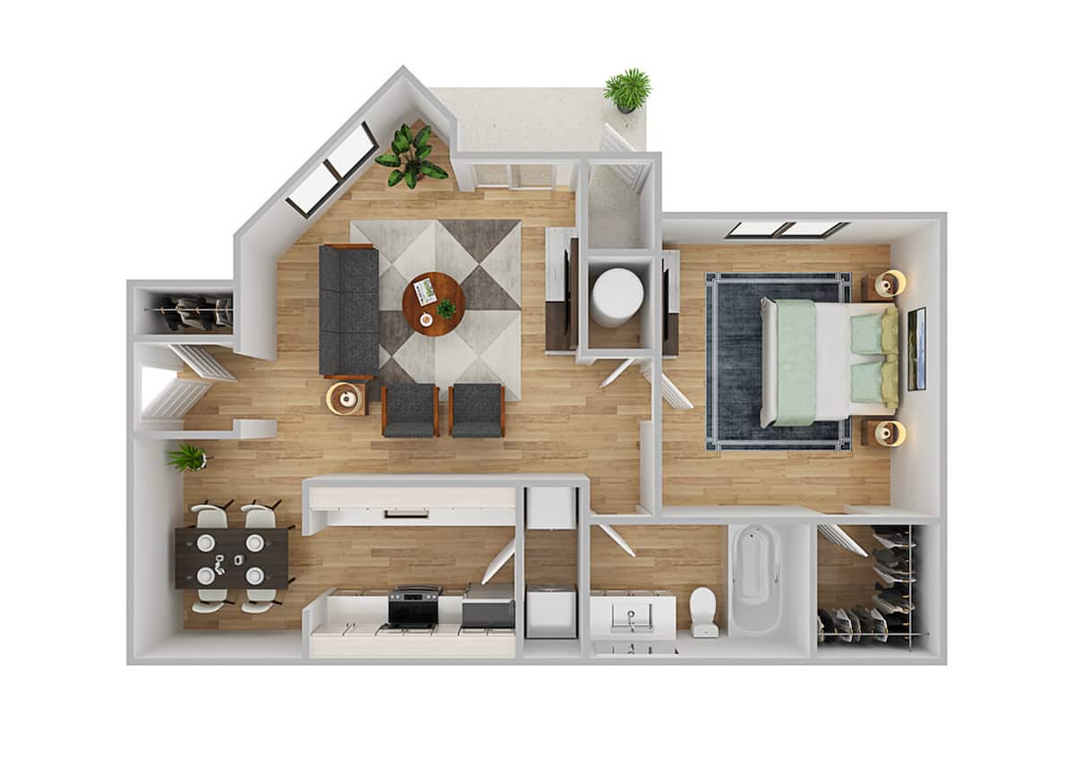 Floorplan diagram for A1 | Renovated, showing 1 bedroom
