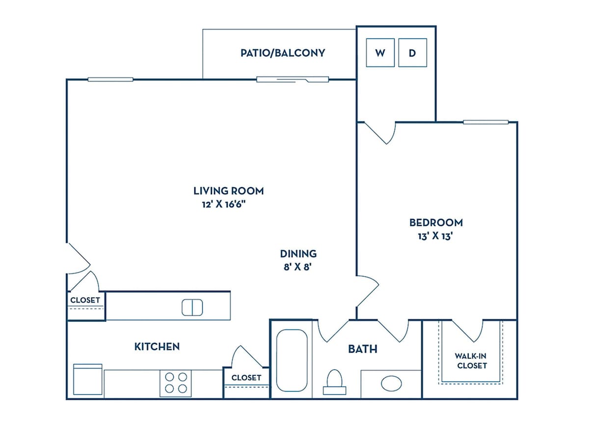 Floorplan diagram for A3 | Renovated, showing 1 bedroom