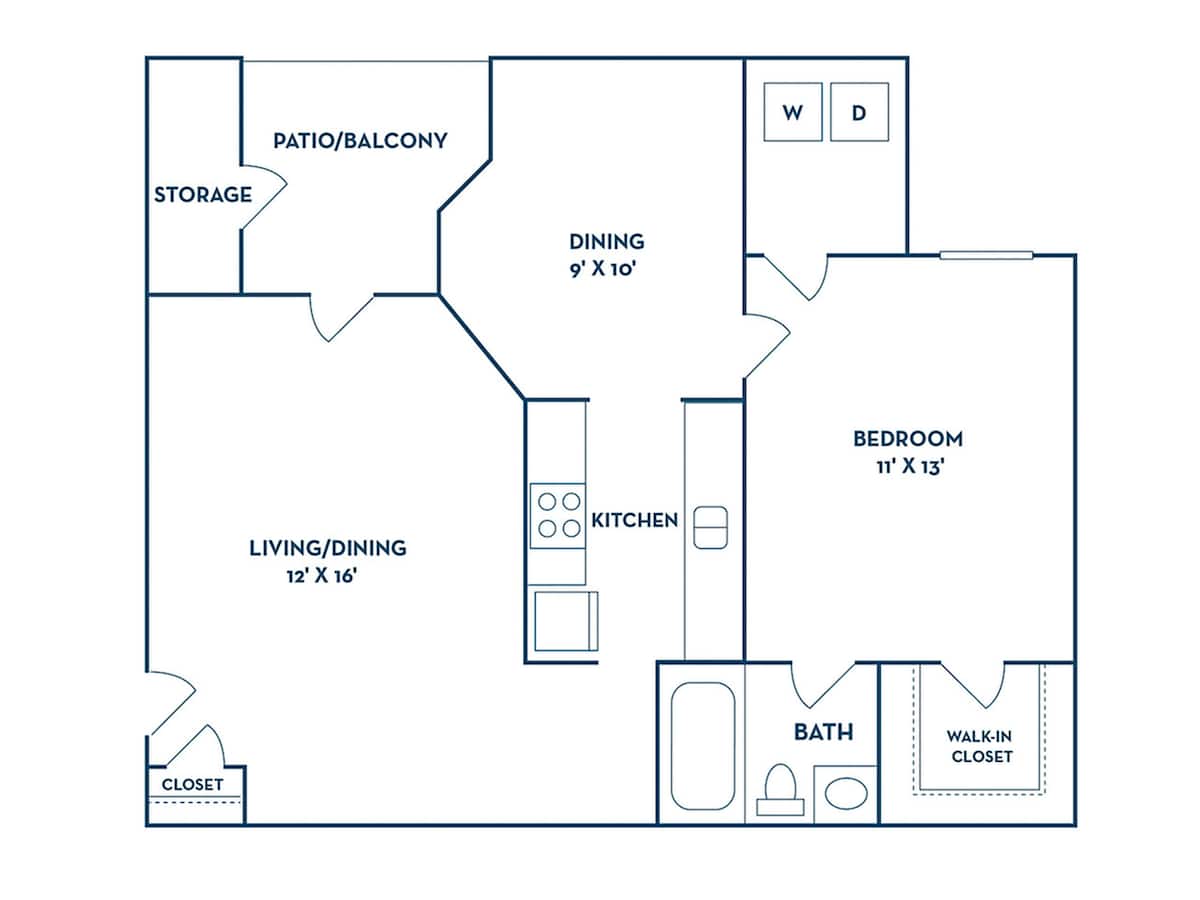 Floorplan diagram for A4 | Renovated, showing 1 bedroom