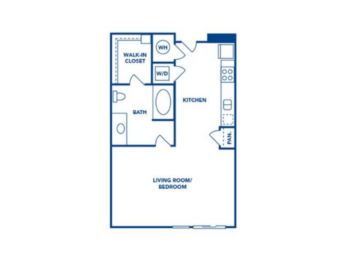 Floorplan diagram for EA-1, showing Studio