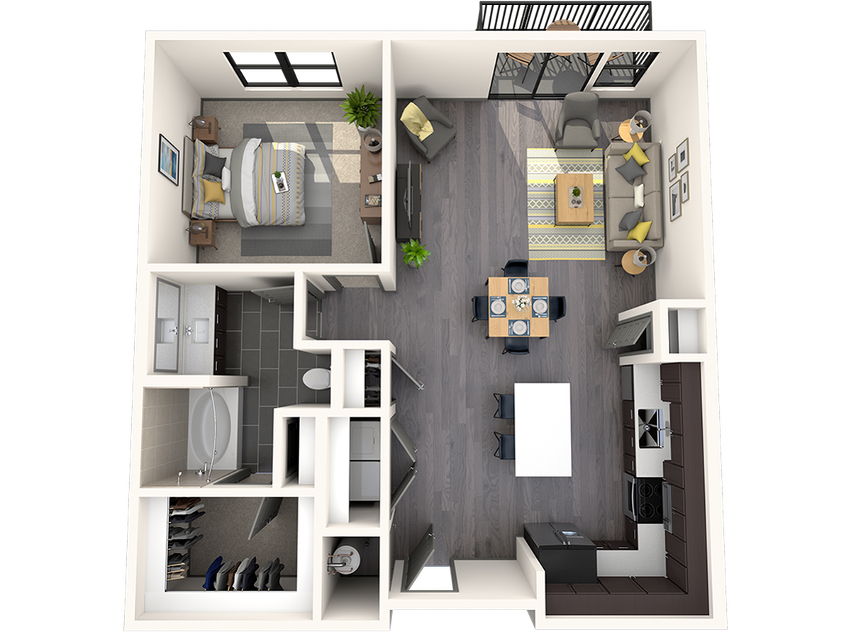 Floorplan diagram for 1B-3, showing 1 bedroom