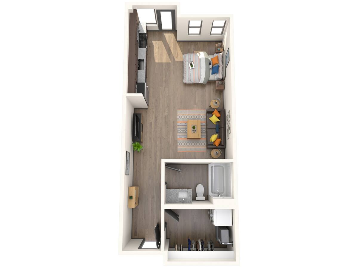 Floorplan diagram for Julian III, showing Studio
