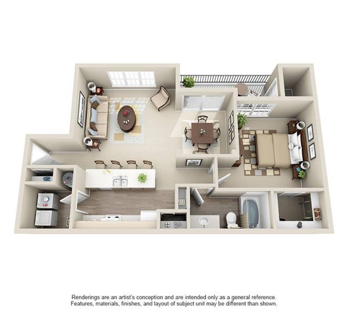 Floorplan diagram for Lincoln 3, showing 1 bedroom
