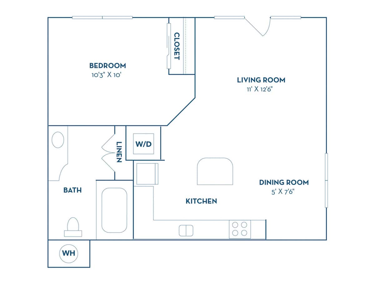 Floorplan diagram for A1, showing 1 bedroom