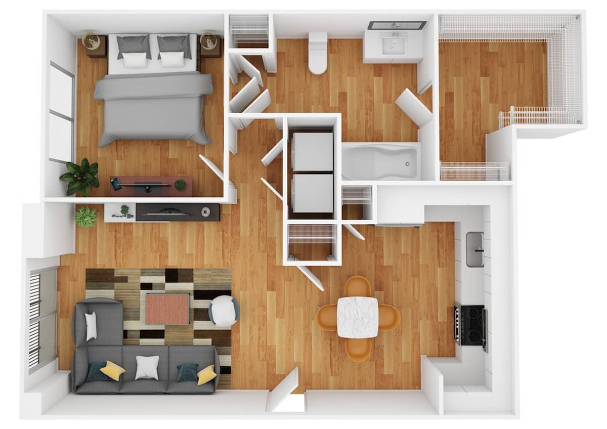 Floorplan diagram for A2, showing 1 bedroom