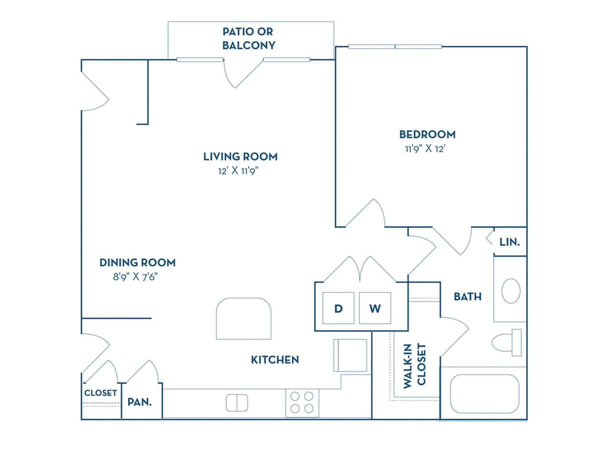 Floorplan diagram for A3, showing 1 bedroom