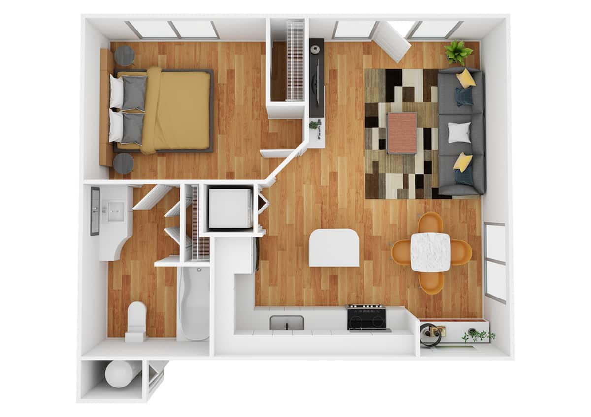 Floorplan diagram for A1 | Renovated, showing 1 bedroom