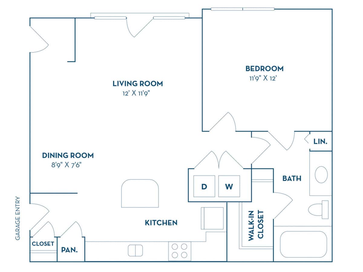 Floorplan diagram for A3 | Renovated, showing 1 bedroom