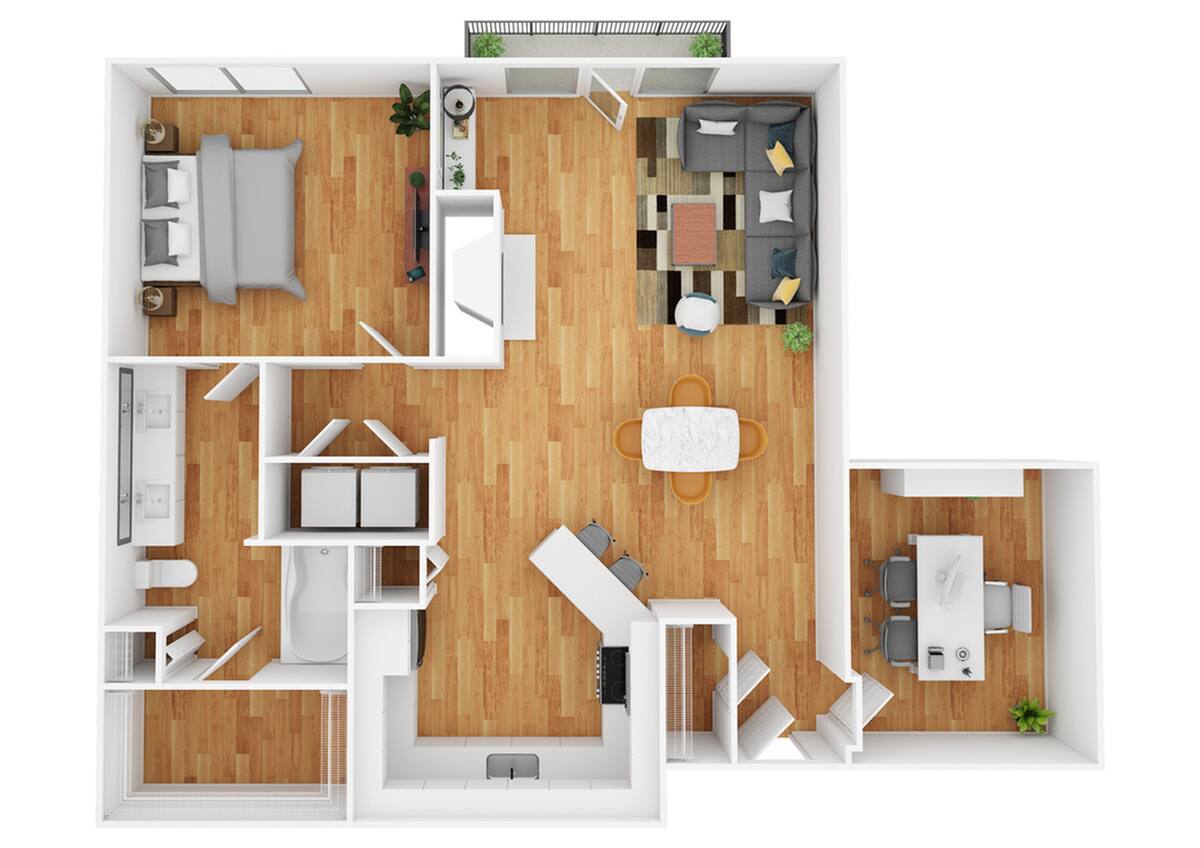 Floorplan diagram for A6 | Renovated, showing 1 bedroom