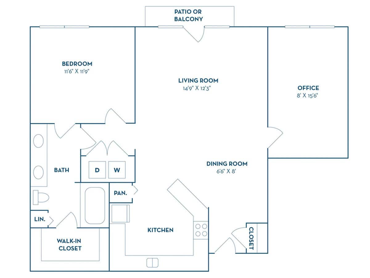 Floorplan diagram for A7 | Renovated, showing 1 bedroom