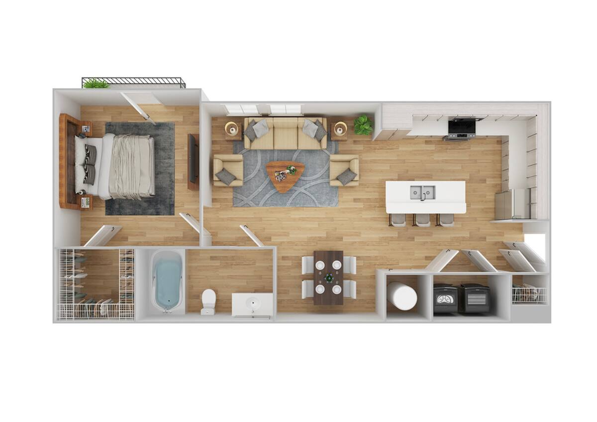 Floorplan diagram for A1 | Renovated, showing 1 bedroom