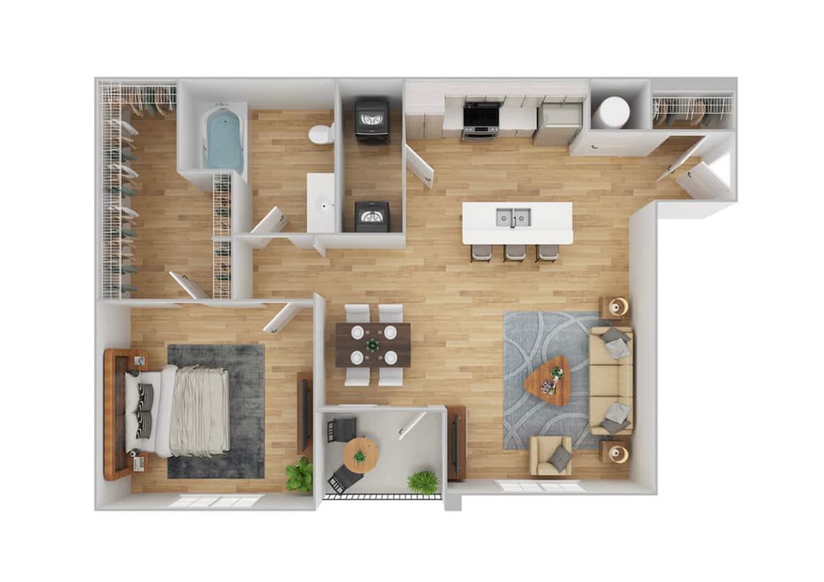 Floorplan diagram for A3 | Renovated, showing 1 bedroom