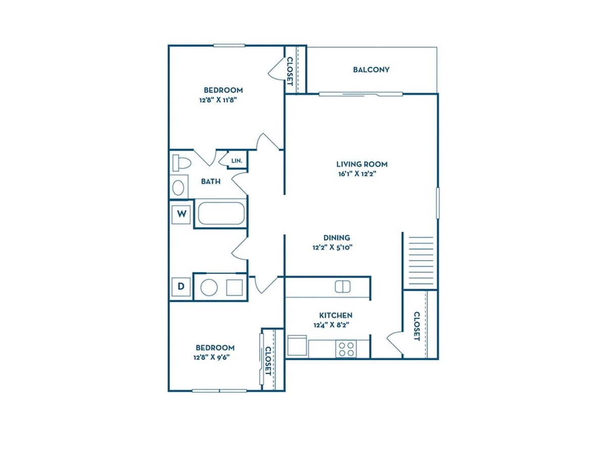 Floorplan diagram for Cottage, showing 2 bedroom