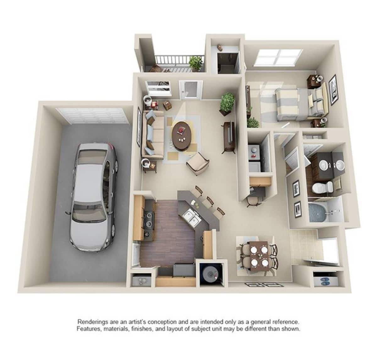 Floorplan diagram for A1G, showing 1 bedroom