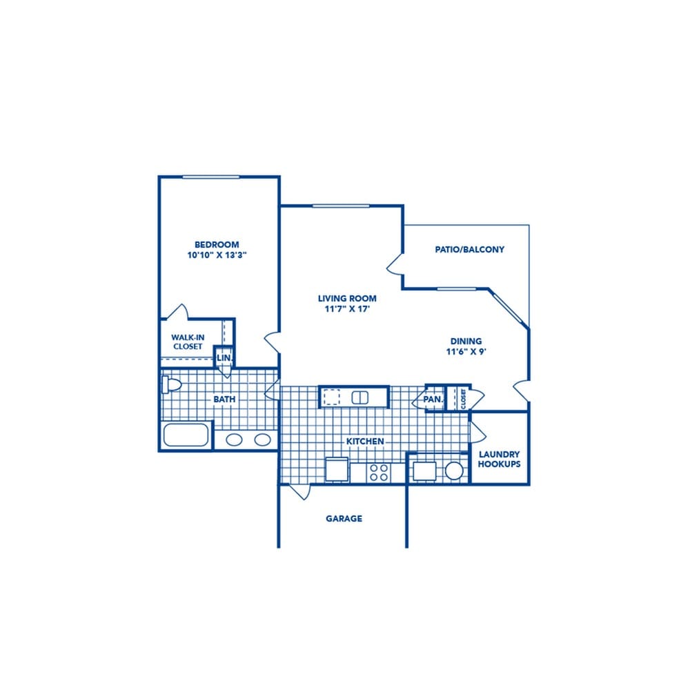 Floorplan diagram for Mayfair, showing 1 bedroom