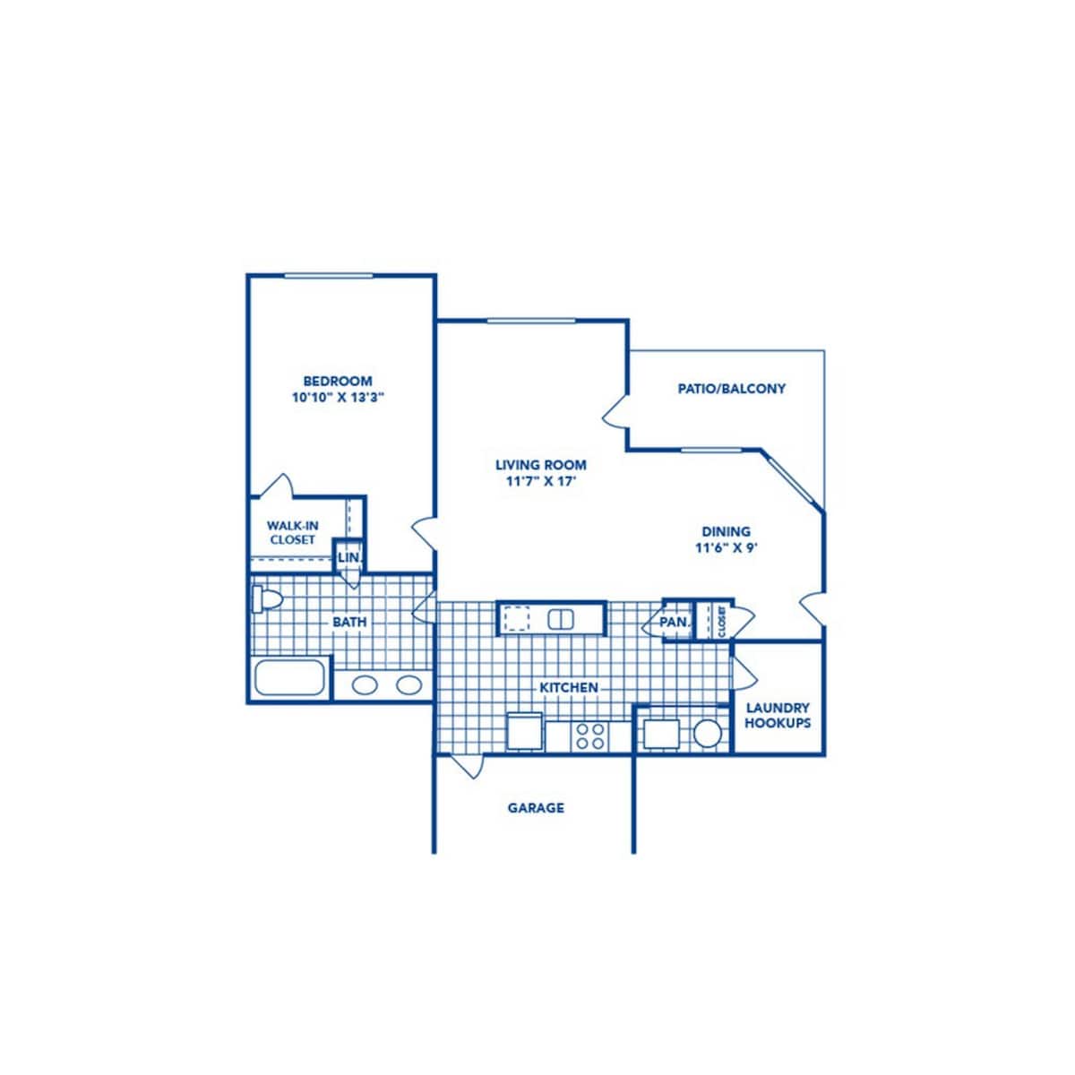 Floorplan diagram for Mayfair, showing 1 bedroom