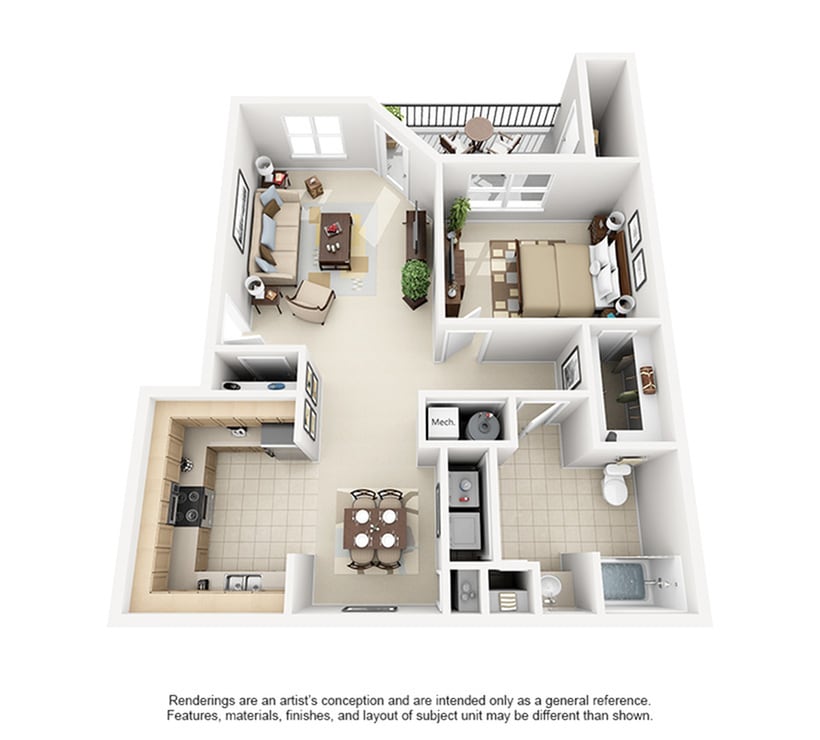 Floorplan diagram for Carnegie | Renovated, showing 1 bedroom