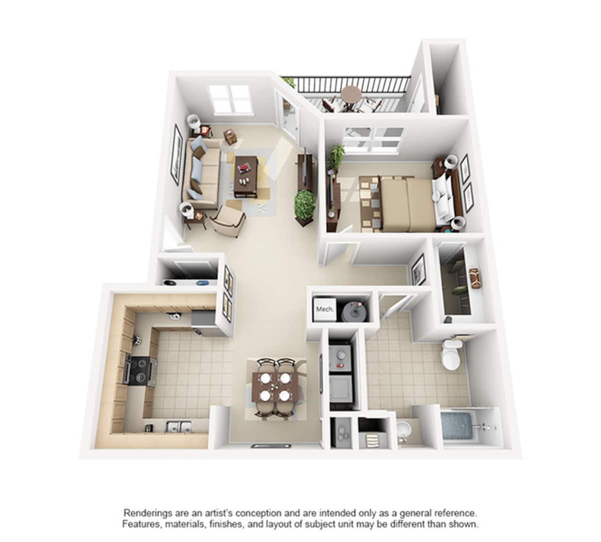 Floorplan diagram for Carnegie | Renovated, showing 1 bedroom