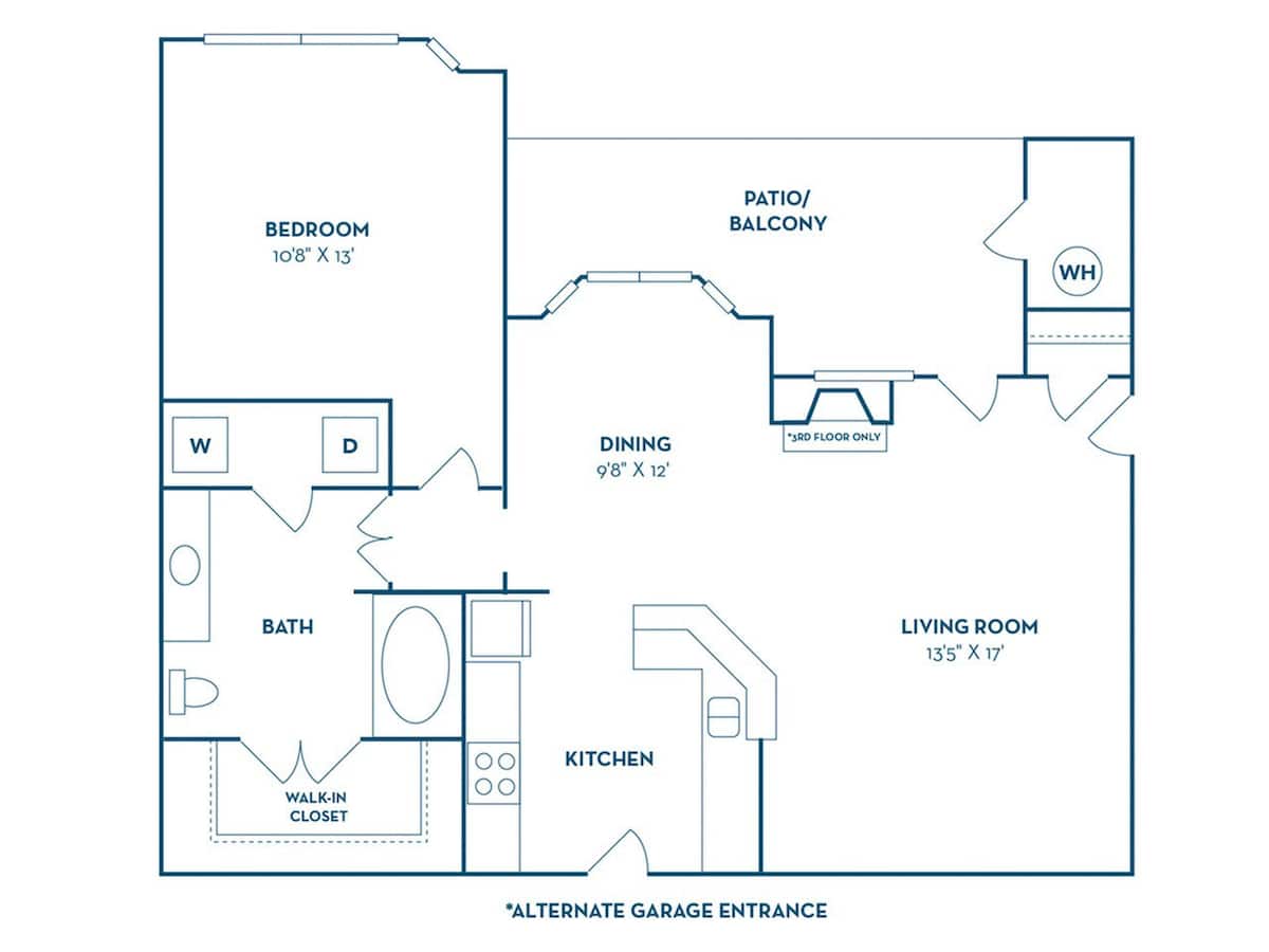 Floorplan diagram for A2, showing 1 bedroom