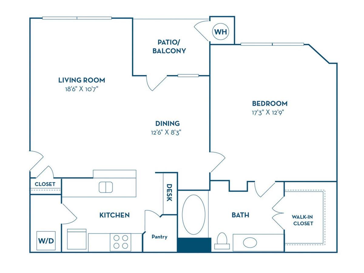 Floorplan diagram for A3, showing 1 bedroom