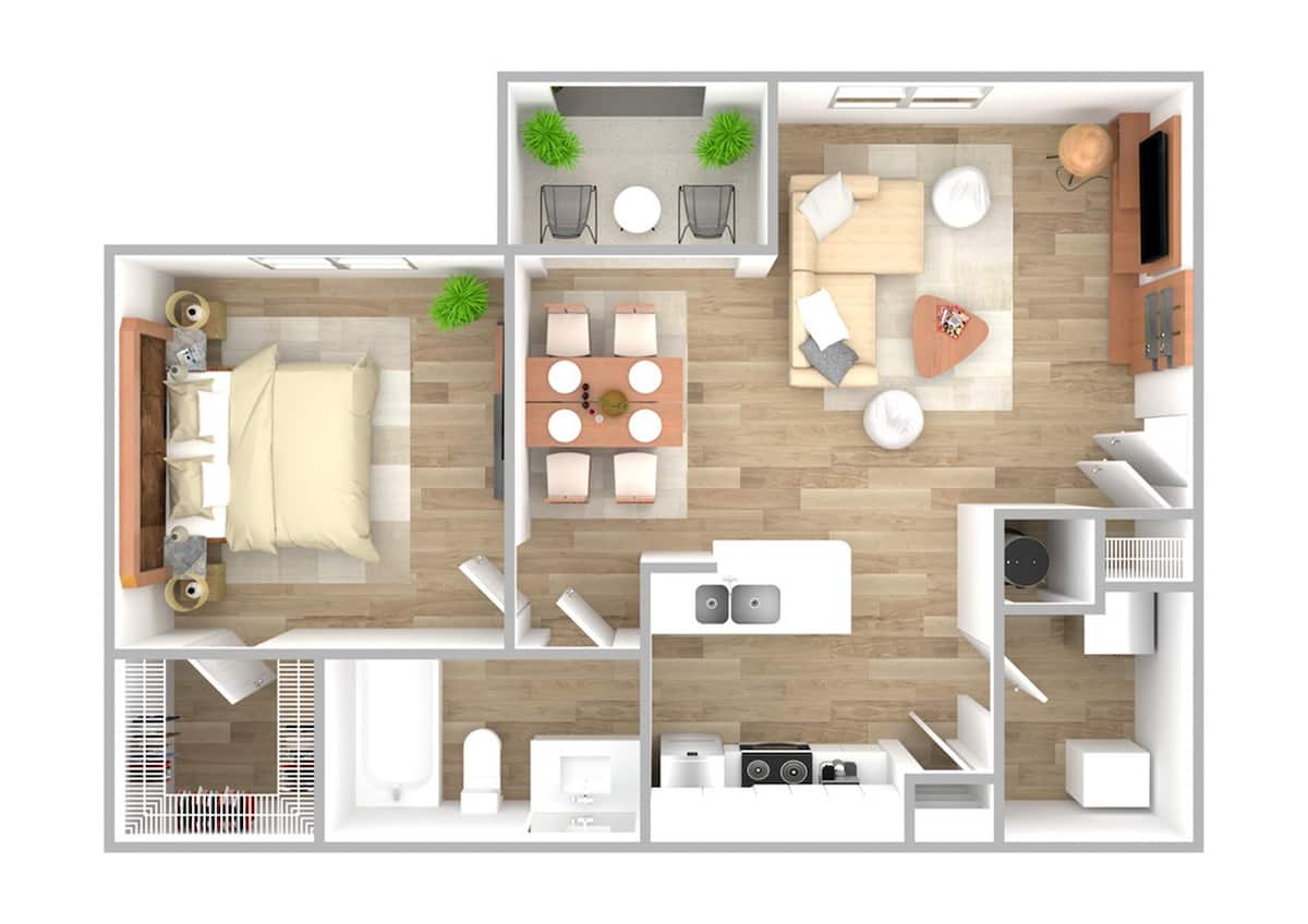 Floorplan diagram for A1, showing 1 bedroom