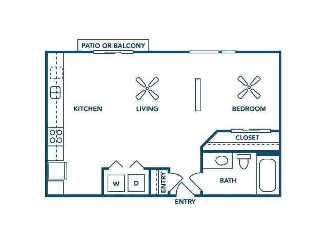 Floorplan diagram for E1a, showing Studio