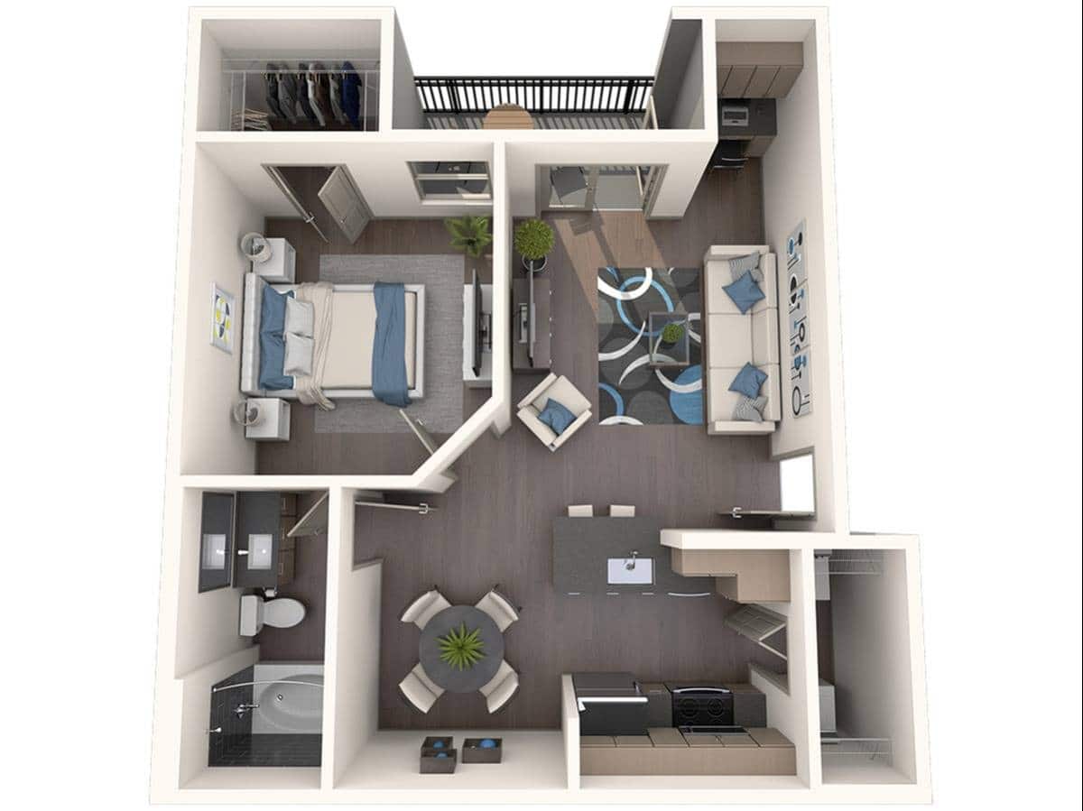 Floorplan diagram for Adina 2, showing 1 bedroom