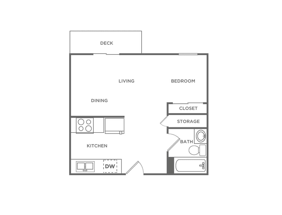 Floorplan diagram for Studio - Renovated, showing Studio