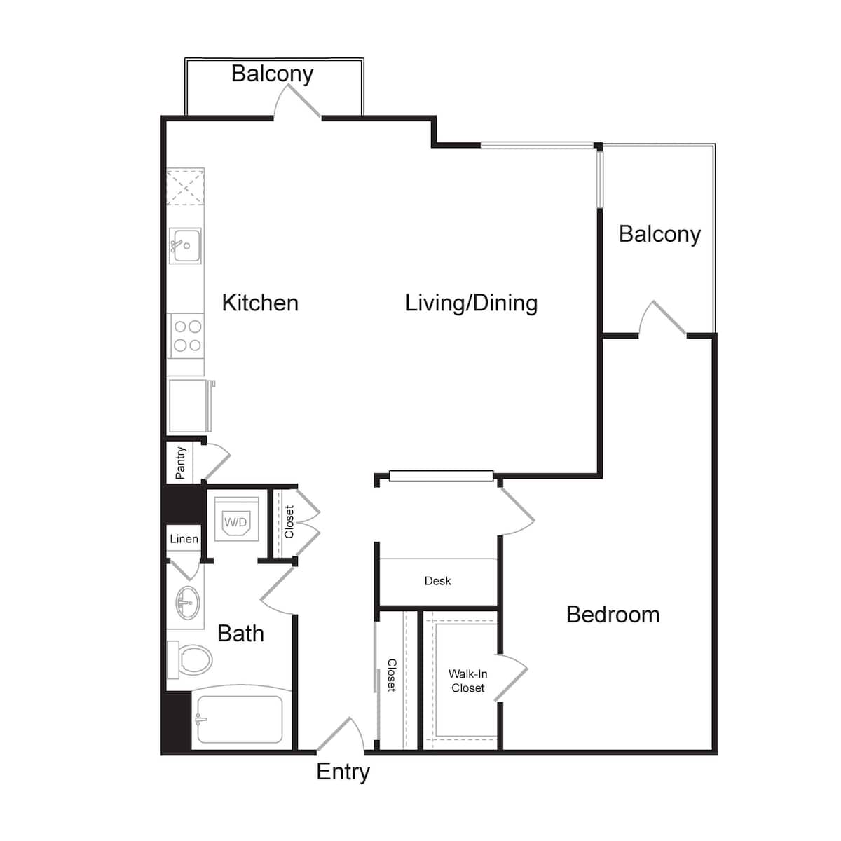 Floorplan diagram for A15, showing 1 bedroom