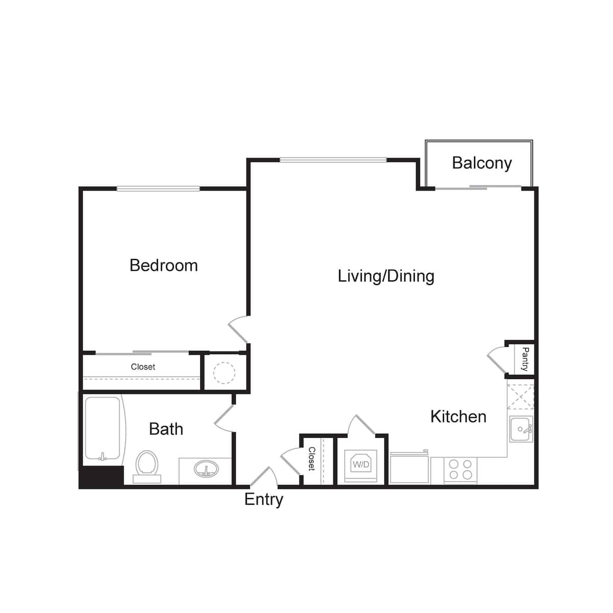 Floorplan diagram for A4, showing 1 bedroom