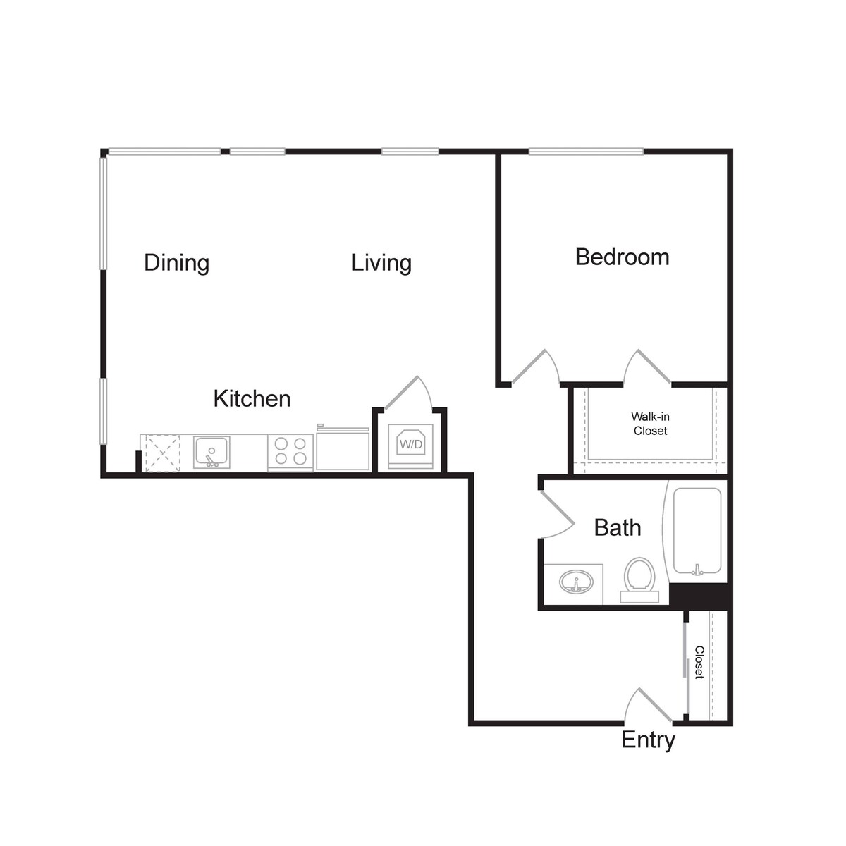 Floorplan diagram for A5, showing 1 bedroom
