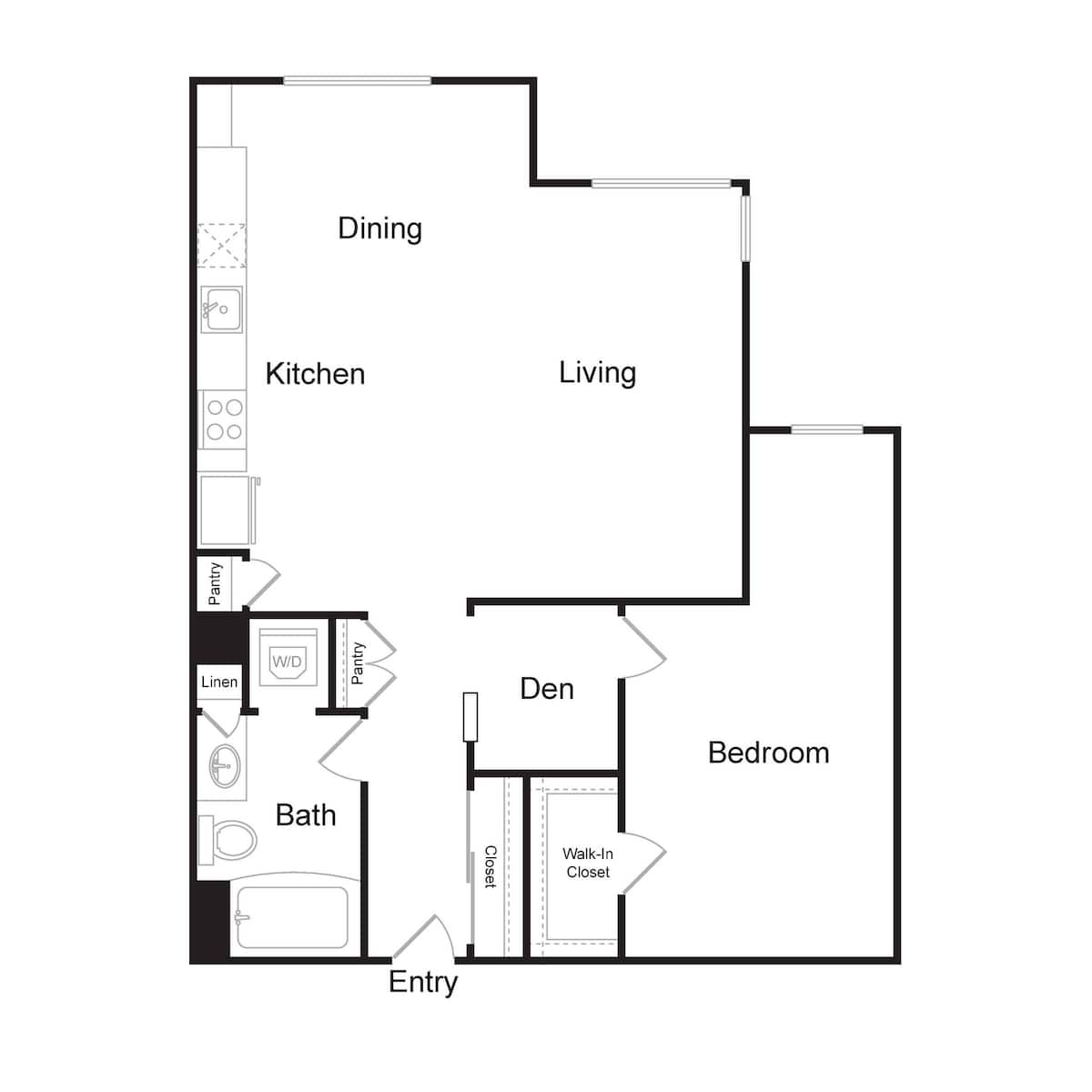 Floorplan diagram for A9, showing 1 bedroom