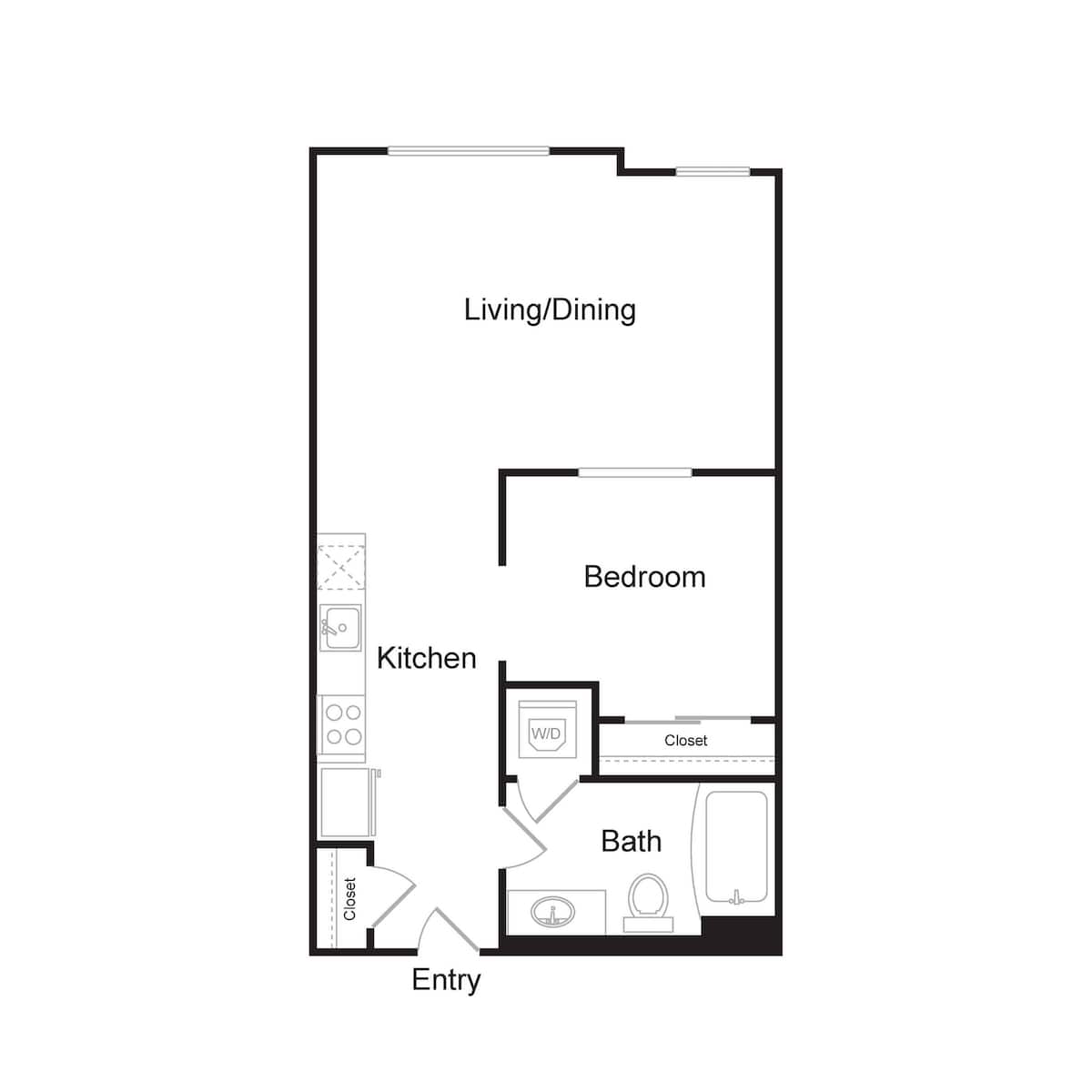 Floorplan diagram for S5A, showing 1 bedroom