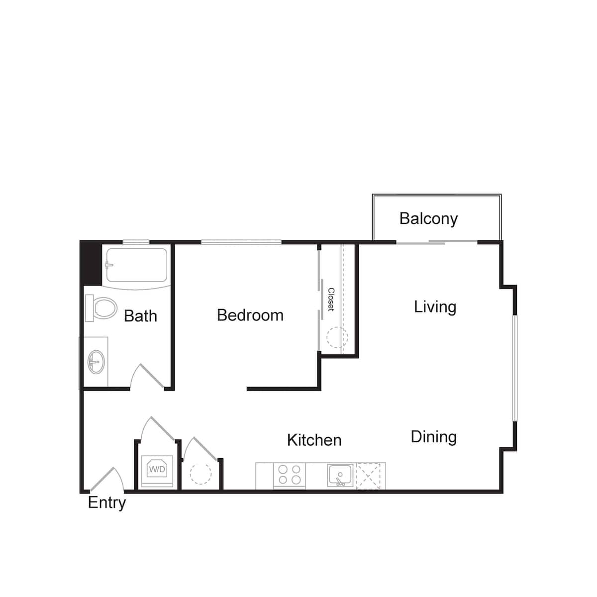 Floorplan diagram for S8, showing 1 bedroom