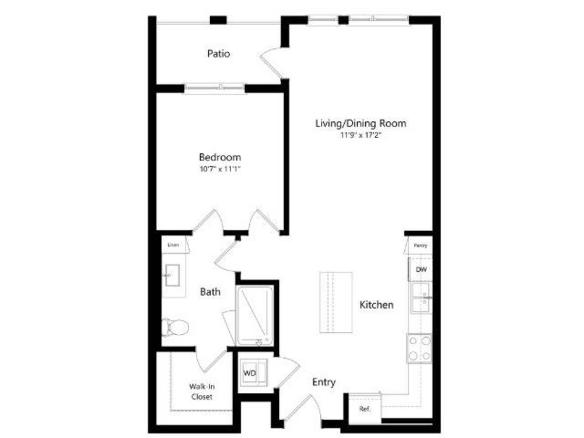 Floorplan diagram for 1-B.4, showing 1 bedroom