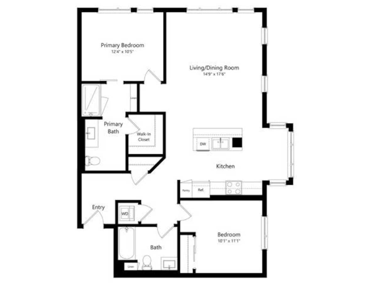 Floorplan diagram for 2-C.4, showing 2 bedroom