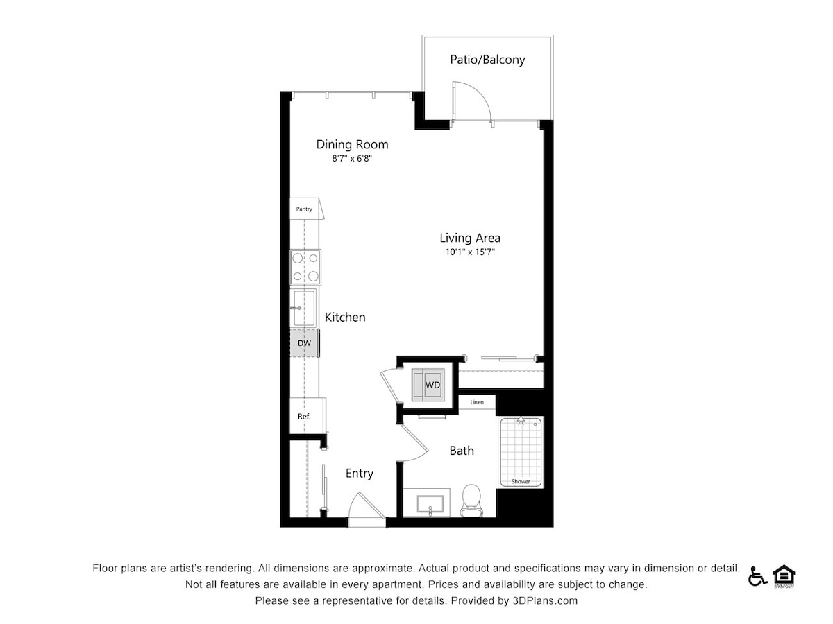 Floorplan diagram for A1, showing Studio