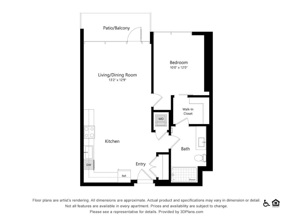 Floorplan diagram for B1.1, showing 1 bedroom