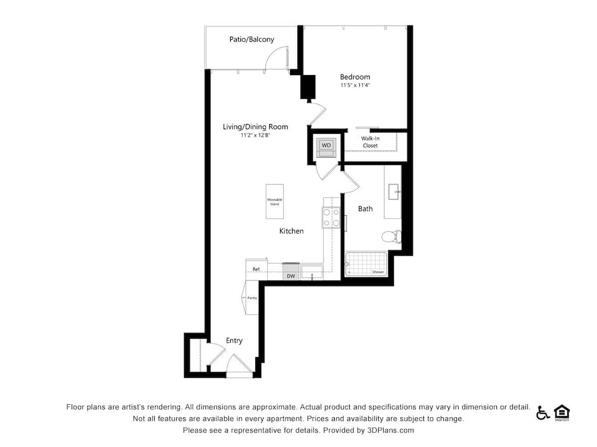 Floorplan diagram for B2, showing 1 bedroom