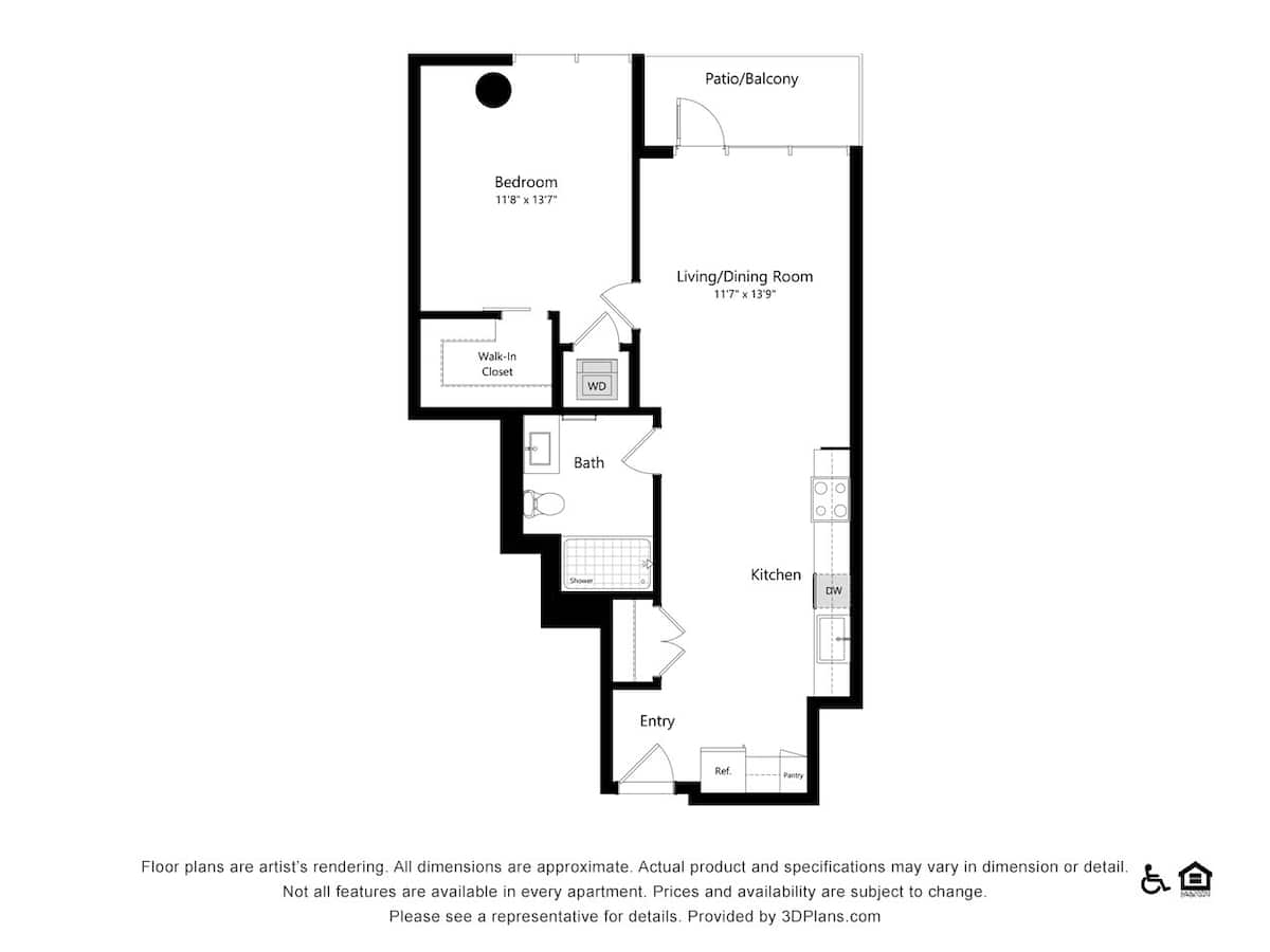 Floorplan diagram for B3.1, showing 1 bedroom