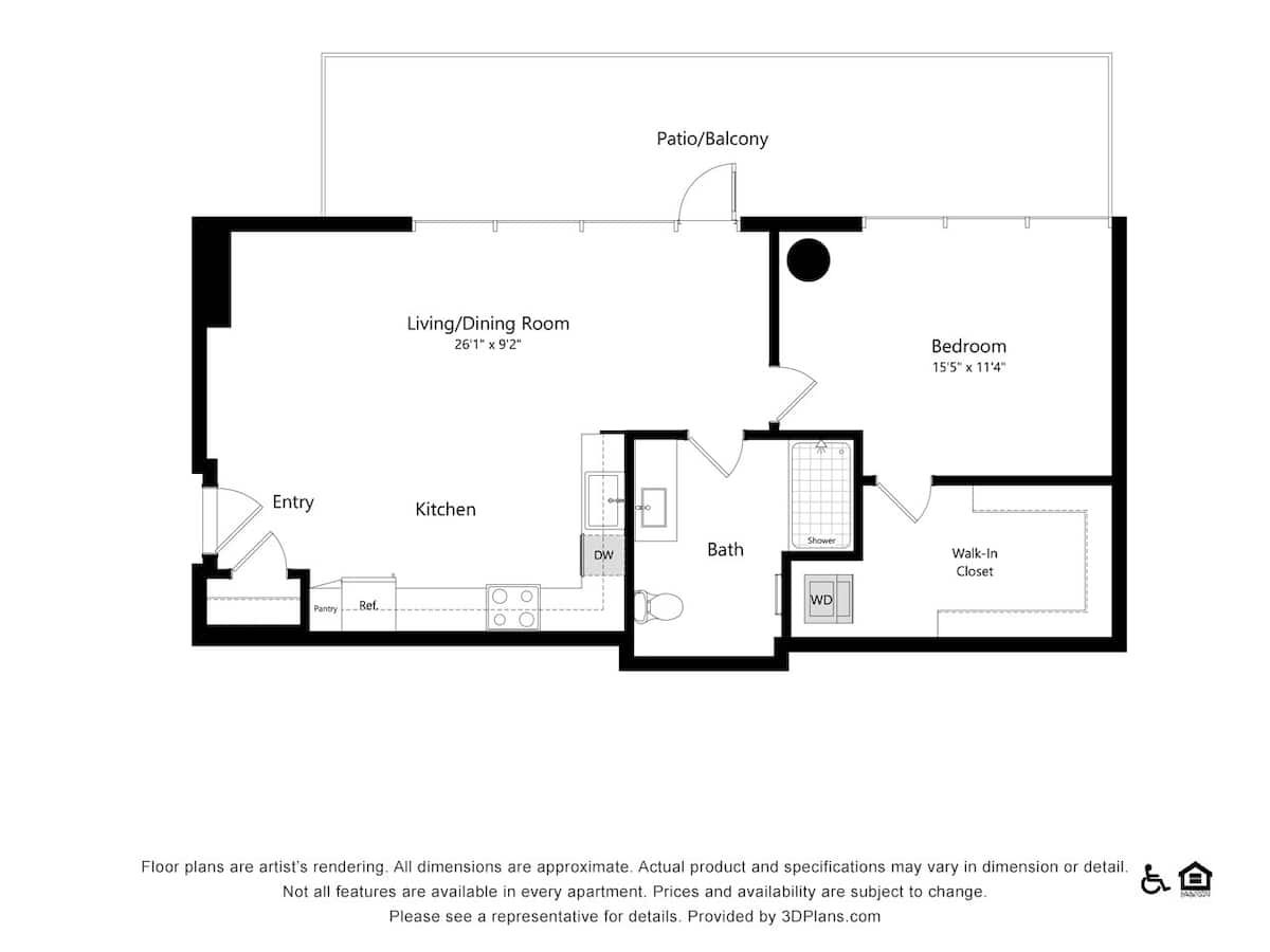 Floorplan diagram for B4.1, showing 1 bedroom