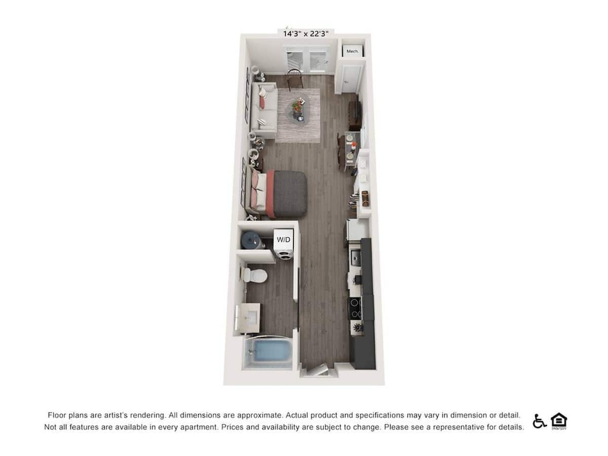 Floorplan diagram for S1, showing Studio