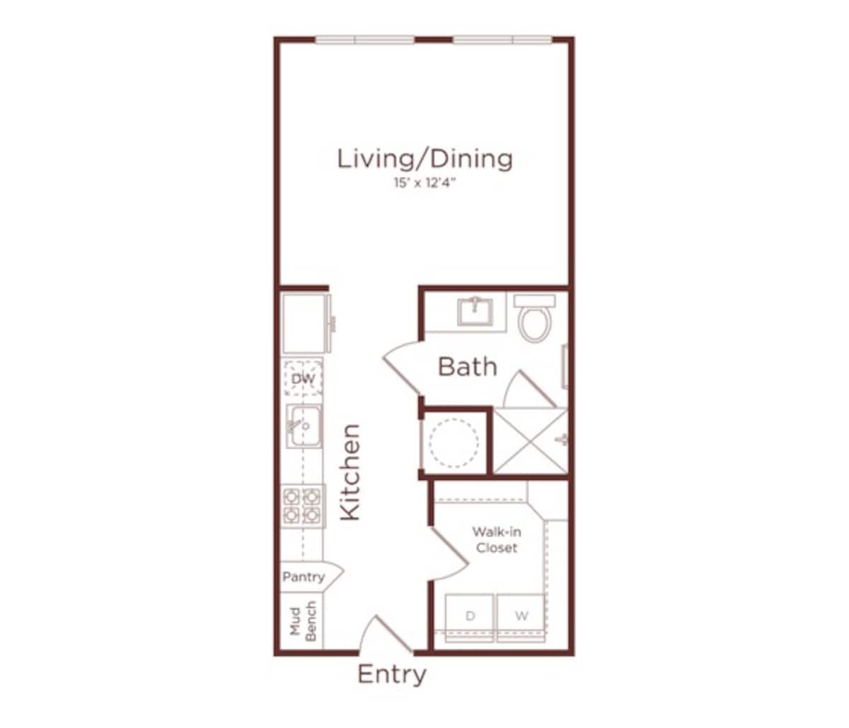 Floorplan diagram for A1, showing 1 bedroom