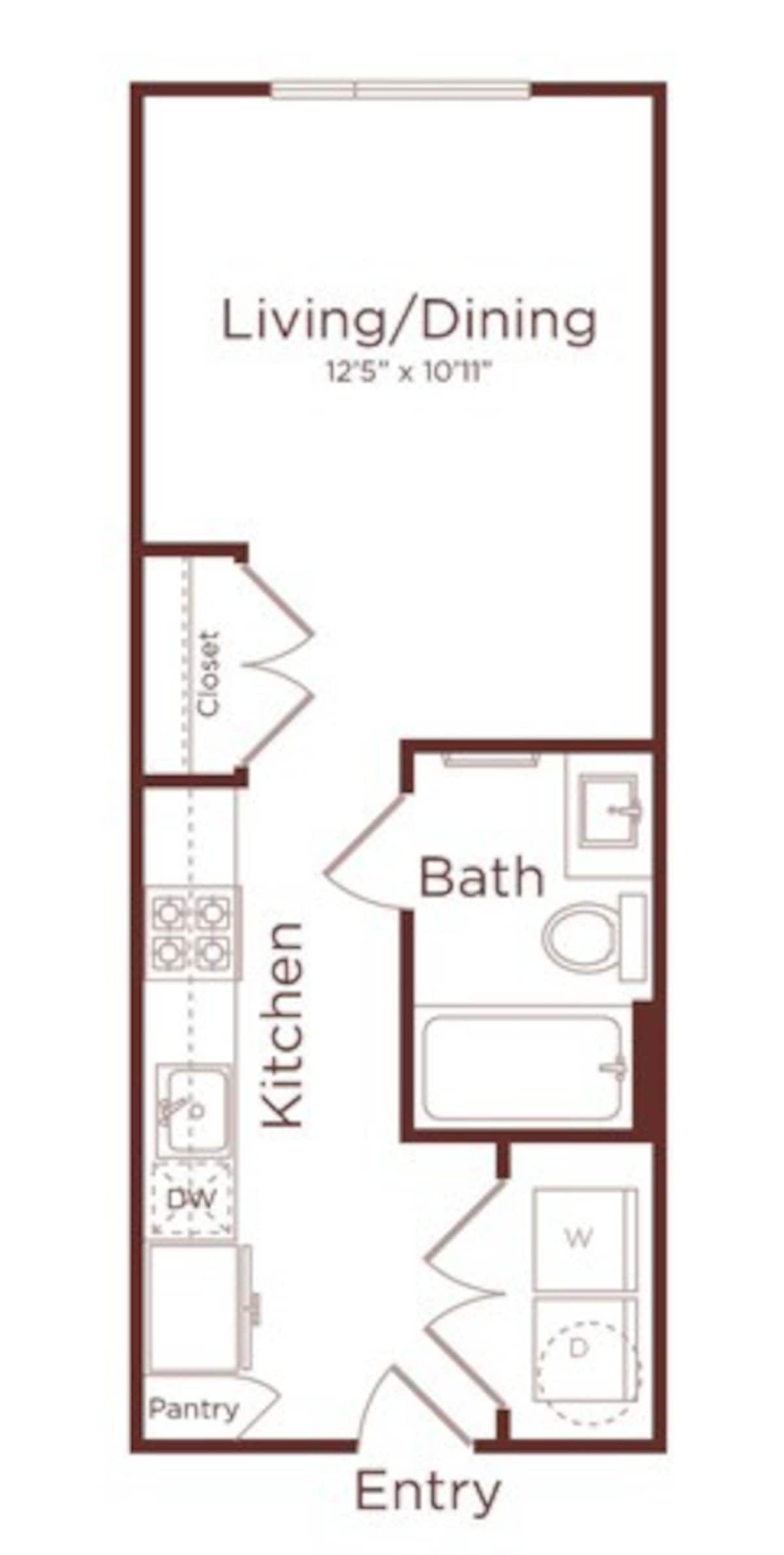 Floorplan diagram for A0, showing 1 bedroom